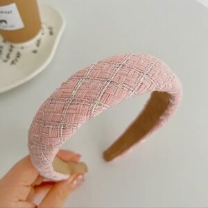 Tweed Sequin Padded Headband - Pink - NWT